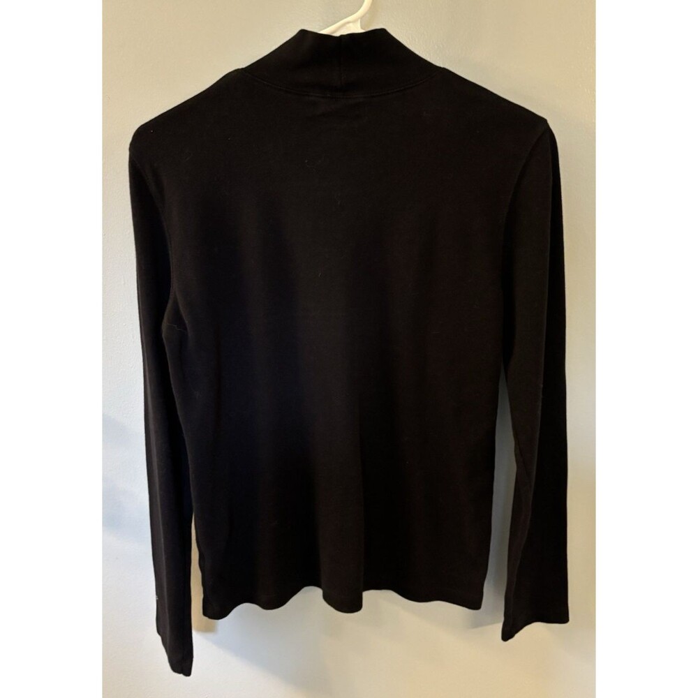 St John's Bay Women's Classic Mock Turtleneck Black Size Medium Long Sleeve - Picture 6 of 6